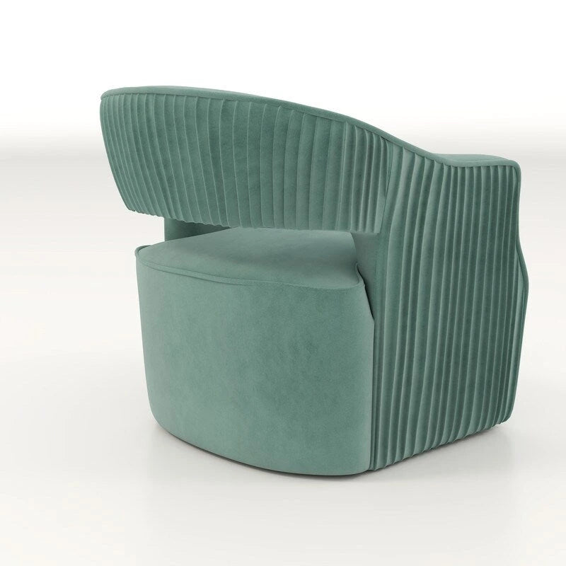 SEYNAR moderne glamoureuze fluwelen 360° draaibare accentfauteuil met open rug