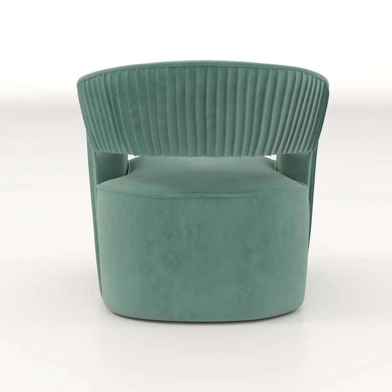 SEYNAR moderne glamoureuze fluwelen 360° draaibare accentfauteuil met open rug