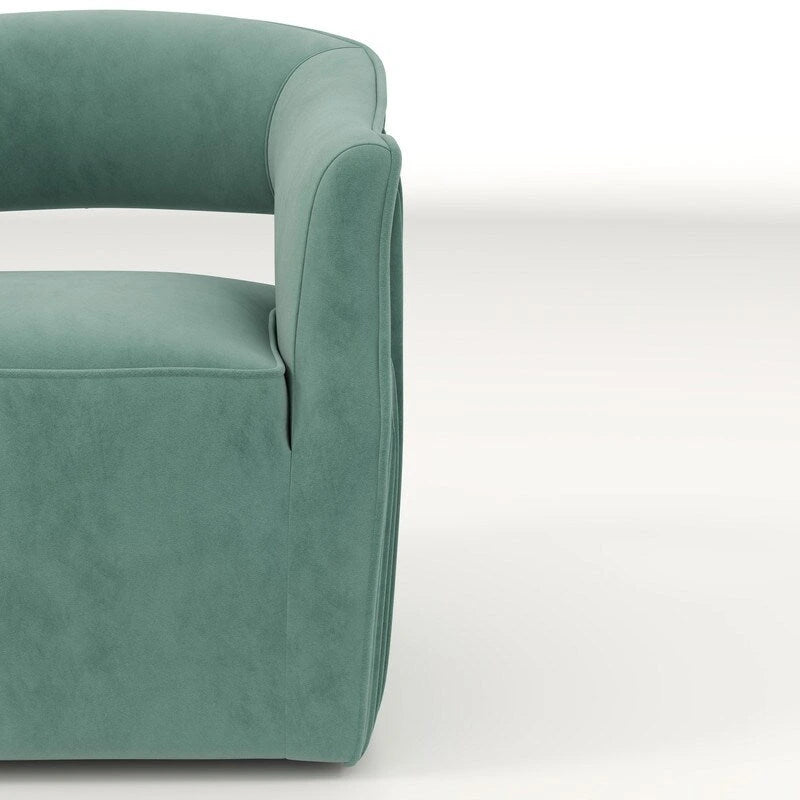 SEYNAR moderne glamoureuze fluwelen 360° draaibare accentfauteuil met open rug