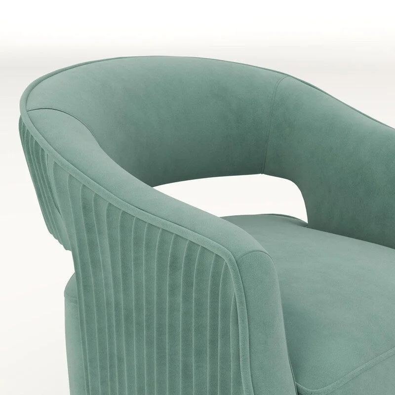 SEYNAR moderne glamoureuze fluwelen 360° draaibare accentfauteuil met open rug