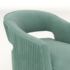 SEYNAR moderne glamoureuze fluwelen 360° draaibare accentfauteuil met open rug