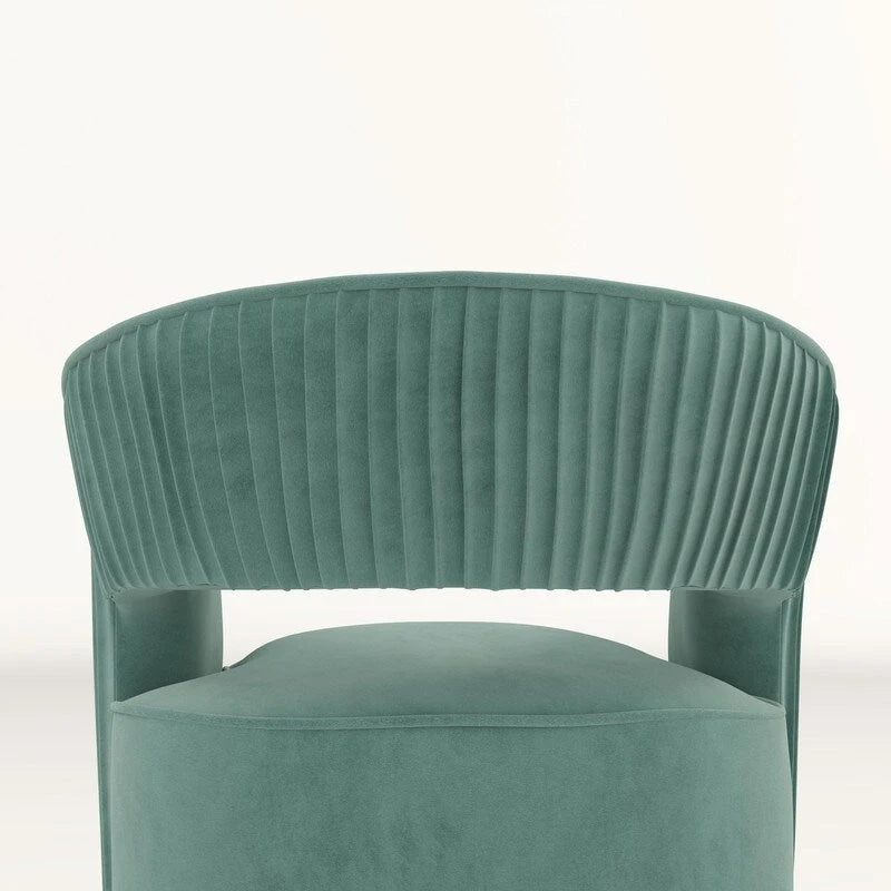 SEYNAR moderne glamoureuze fluwelen 360° draaibare accentfauteuil met open rug