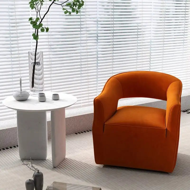SEYNAR moderne glamoureuze fluwelen 360° draaibare accentfauteuil met open rug