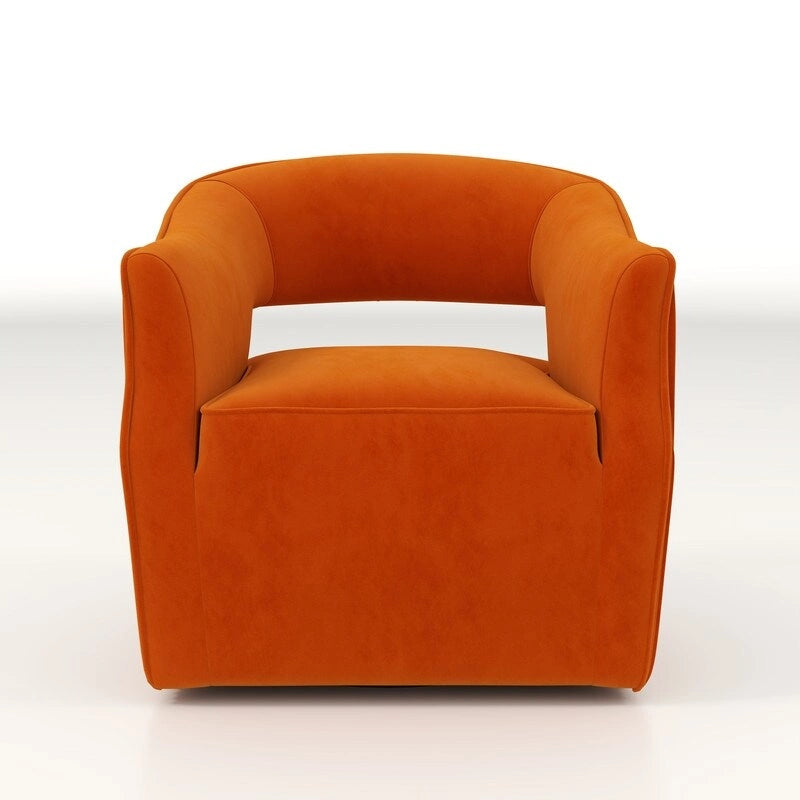SEYNAR moderne glamoureuze fluwelen 360° draaibare accentfauteuil met open rug