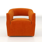 SEYNAR moderne glamoureuze fluwelen 360° draaibare accentfauteuil met open rug