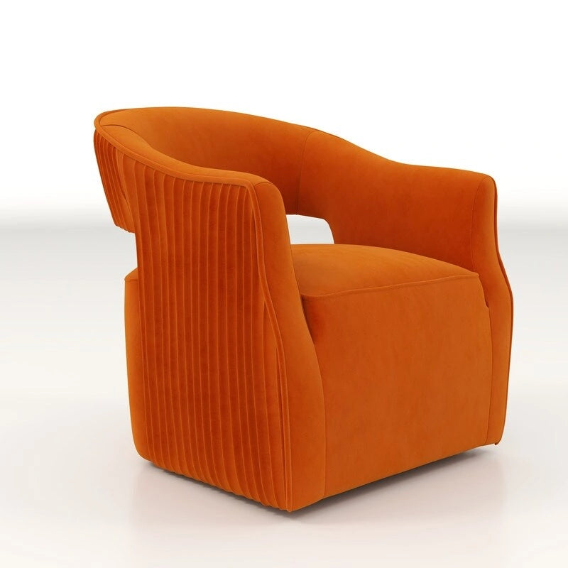 SEYNAR moderne glamoureuze fluwelen 360° draaibare accentfauteuil met open rug