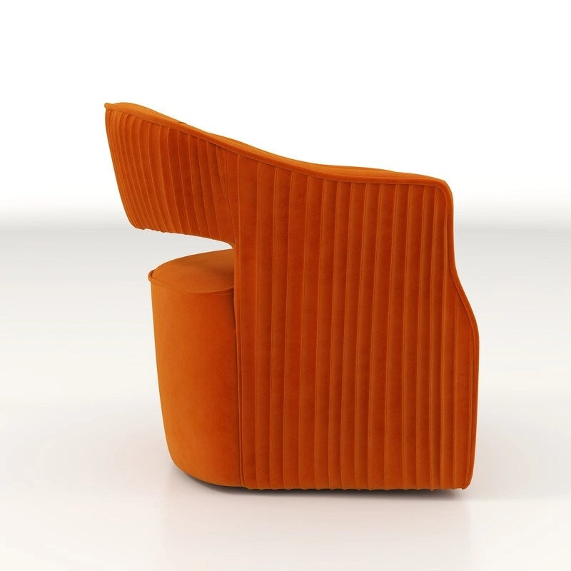 SEYNAR moderne glamoureuze fluwelen 360° draaibare accentfauteuil met open rug