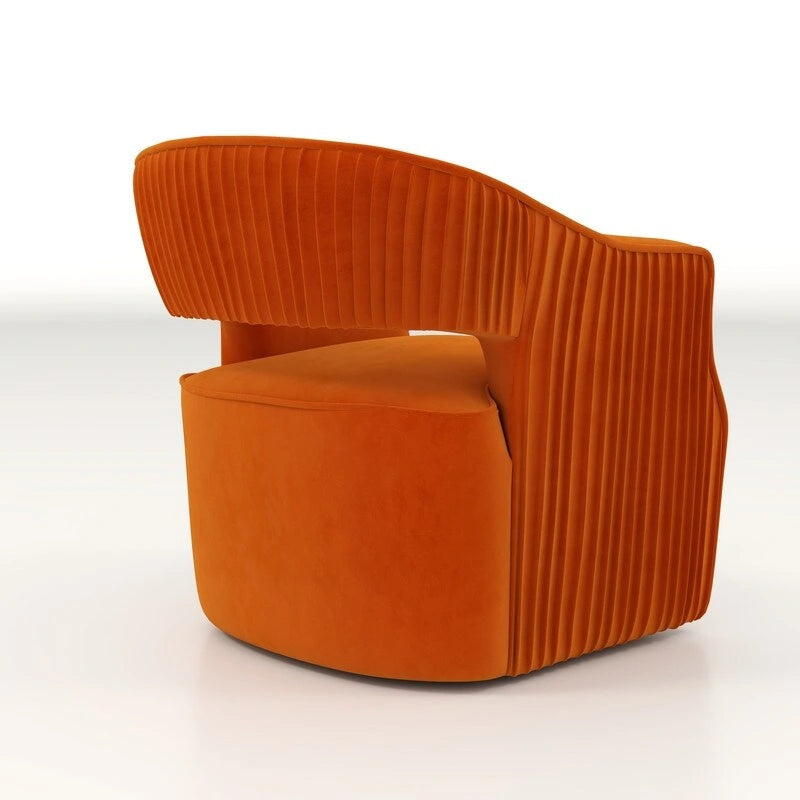 SEYNAR moderne glamoureuze fluwelen 360° draaibare accentfauteuil met open rug