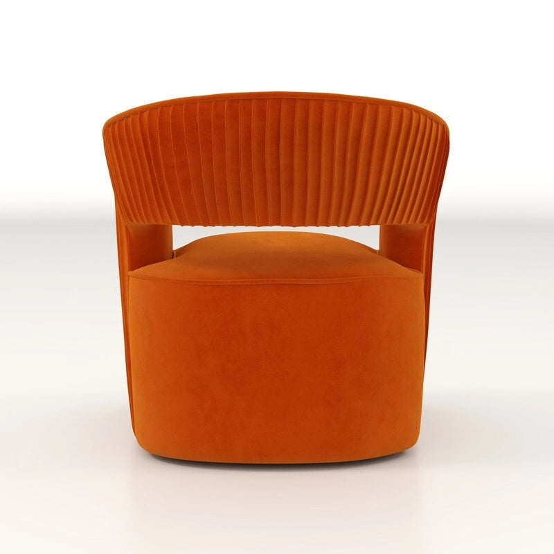 SEYNAR moderne glamoureuze fluwelen 360° draaibare accentfauteuil met open rug