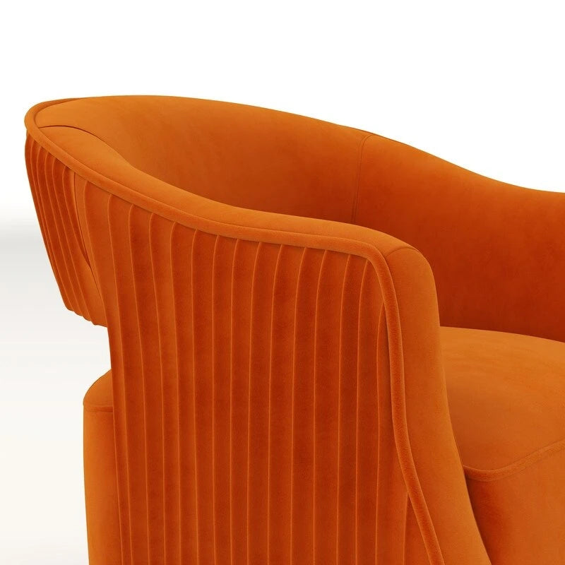 SEYNAR moderne glamoureuze fluwelen 360° draaibare accentfauteuil met open rug