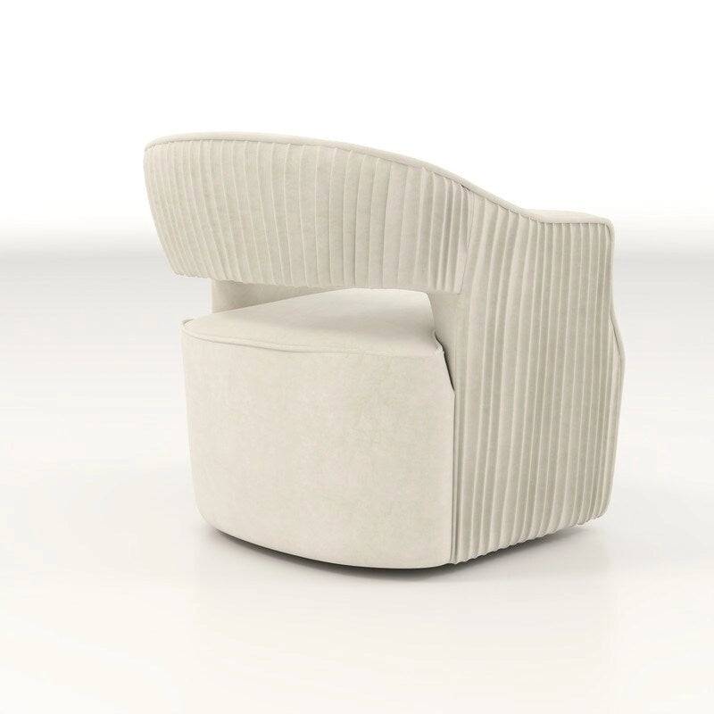 SEYNAR moderne glamoureuze fluwelen 360° draaibare accentfauteuil met open rug