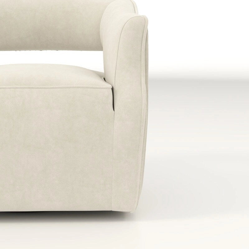 SEYNAR moderne glamoureuze fluwelen 360° draaibare accentfauteuil met open rug