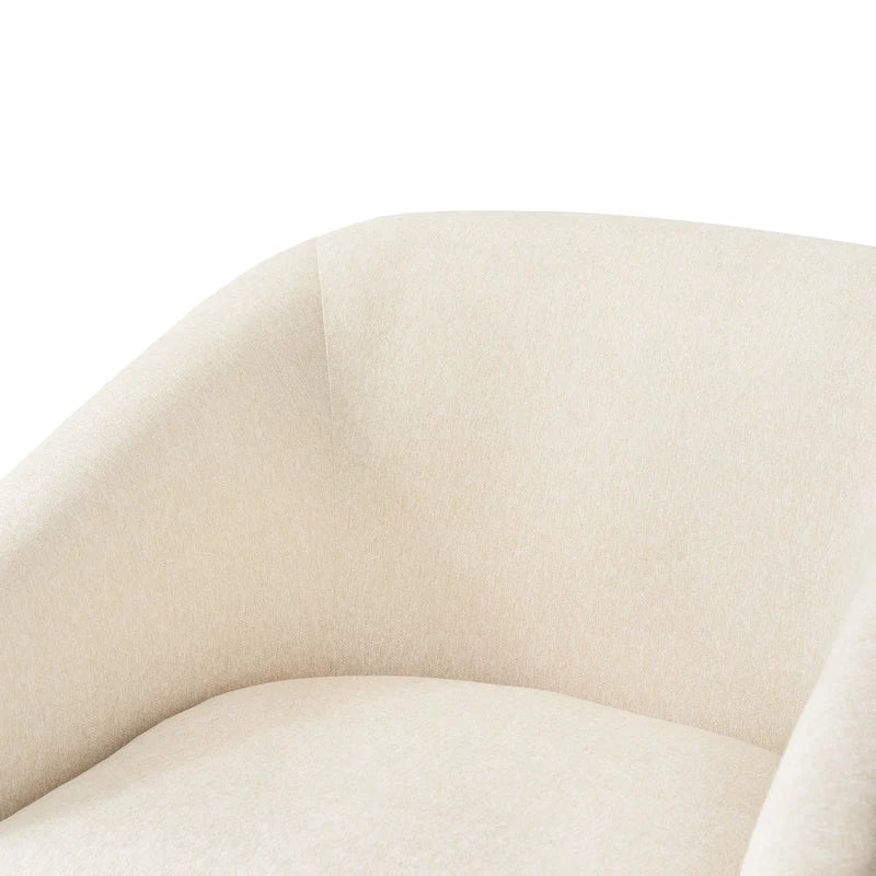 LUE BONA moderne fauteuil voor de woonkamer, beklede houten tonstoel met draaibare zitting
