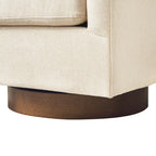 LUE BONA moderne fauteuil voor de woonkamer, beklede houten tonstoel met draaibare zitting