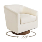 LUE BONA moderne fauteuil voor de woonkamer, beklede houten tonstoel met draaibare zitting