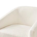LUE BONA moderne fauteuil voor de woonkamer, beklede houten tonstoel met draaibare zitting