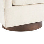 LUE BONA moderne fauteuil voor de woonkamer, beklede houten tonstoel met draaibare zitting