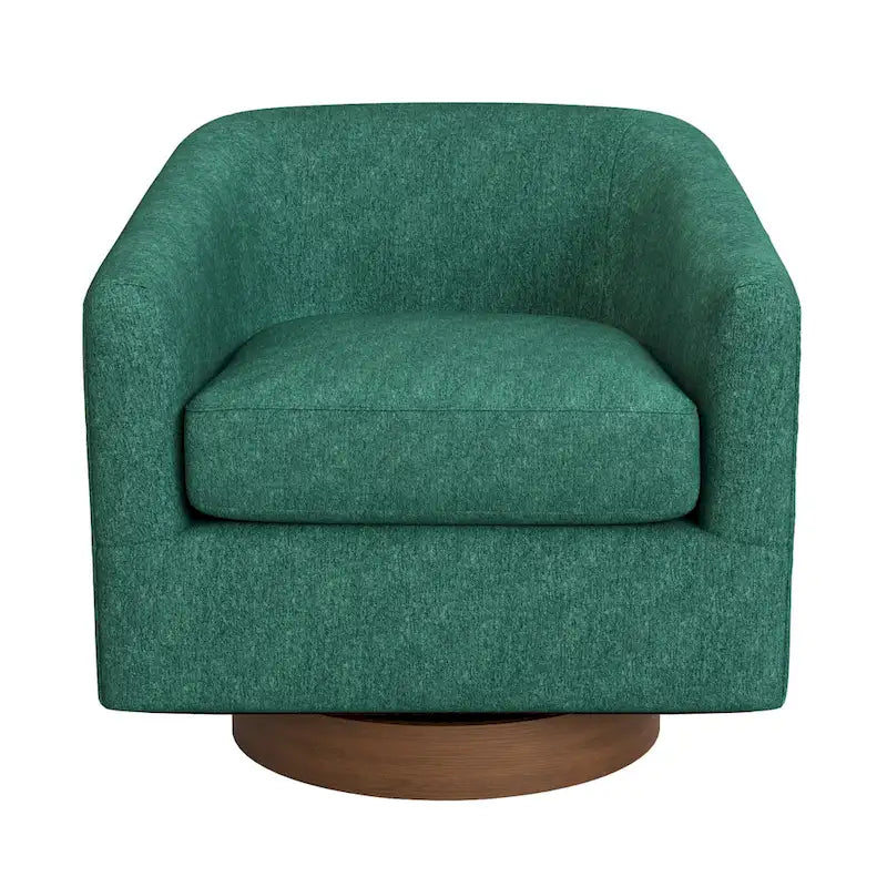 LUE BONA moderne fauteuil voor de woonkamer, beklede houten tonstoel met draaibare zitting