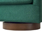 LUE BONA moderne fauteuil voor de woonkamer, beklede houten tonstoel met draaibare zitting