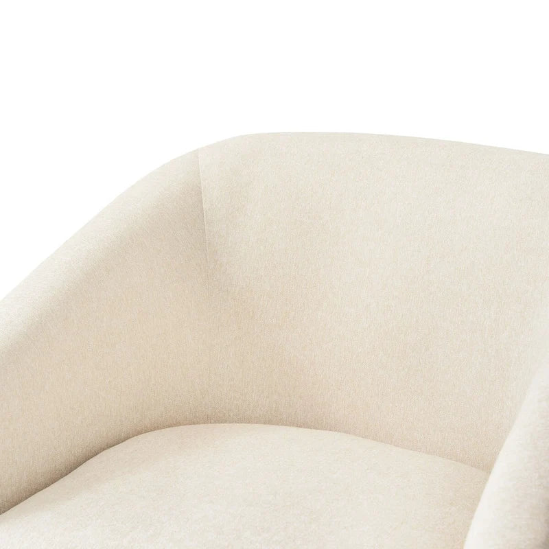 LUE BONA Moderner gepolsterter Holz-Akzentsessel, 360°-Drehsessel im Fassdesign, 2er-Set für das Wohnzimmer