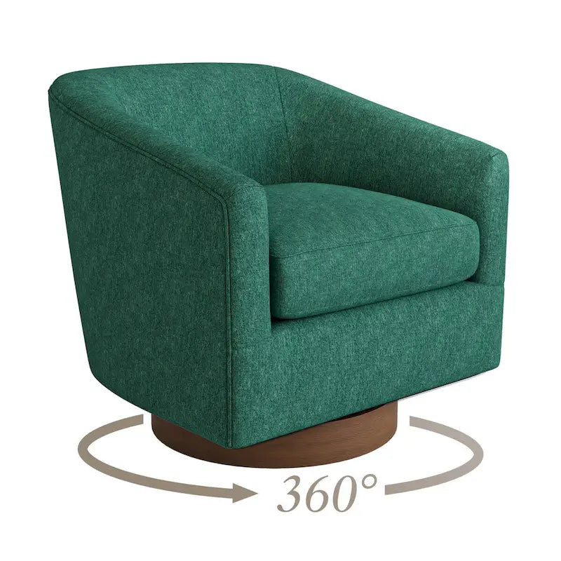 LUE BONA Moderner gepolsterter Holz-Akzentsessel, 360°-Drehsessel im Fassdesign, 2er-Set für das Wohnzimmer