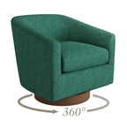 LUE BONA Moderner gepolsterter Holz-Akzentsessel, 360°-Drehsessel im Fassdesign, 2er-Set für das Wohnzimmer