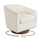 LUE BONA Moderner gepolsterter Holz-Akzentsessel, 360°-Drehsessel im Fassdesign, 2er-Set für das Wohnzimmer