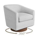 LUE BONA Moderner gepolsterter Holz-Akzentsessel, 360°-Drehsessel im Fassdesign, 2er-Set für das Wohnzimmer