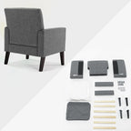 LUE BONA Linen Accent Chair Comfy Living Room Chair with Arms Upholstered Button Tufted Armchair Modern Arm Chairs Set Of 2