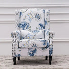 Upholstered Trim Wingback Armchair with Nailhead Trim