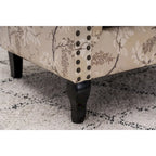 Upholstered Trim Wingback Armchair with Nailhead Trim