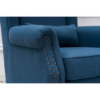 Upholstered Trim Wingback Armchair with Nailhead Trim