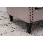 Upholstered Trim Wingback Armchair with Nailhead Trim