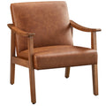 Yaheetech gestoffeerde bouclé-accentstoel, fauteuil met poten van massief hout - 24.5 L  28 W  29 H