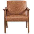 Yaheetech gestoffeerde bouclé-accentstoel, fauteuil met poten van massief hout - 24.5 L  28 W  29 H