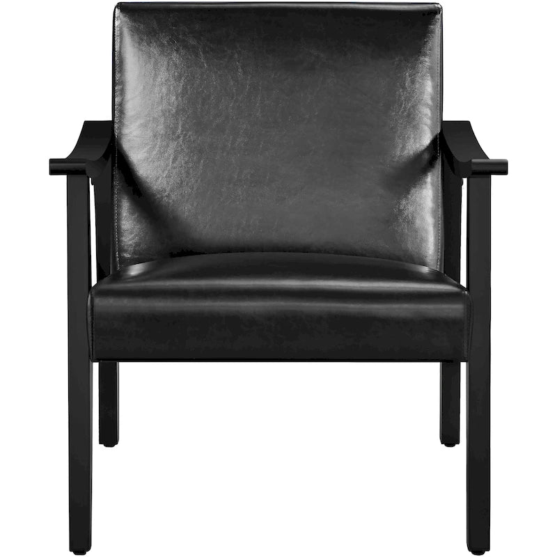 Yaheetech gestoffeerde bouclé-accentstoel, fauteuil met poten van massief hout - 24.5 L  28 W  29 H