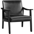 Yaheetech gestoffeerde bouclé-accentstoel, fauteuil met poten van massief hout - 24.5 L  28 W  29 H