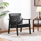 Yaheetech gestoffeerde bouclé-accentstoel, fauteuil met poten van massief hout - 24.5 L  28 W  29 H