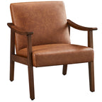 Yaheetech gestoffeerde bouclé-accentstoel, fauteuil met poten van massief hout - 24.5 L  28 W  29 H