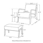 Glitzhome Polstersessel im Mid-Century-Modern-Stil aus PU-Leder mit Kissen – 25.75W x 33.75D x 30.75H