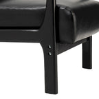 Glitzhome Polstersessel im Mid-Century-Modern-Stil aus PU-Leder mit Kissen – 25.75W x 33.75D x 30.75H