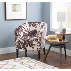 Andrew Barrel Brown and White Cow Print Club Chair