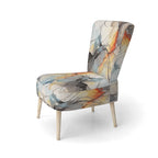 Designart „Marble Serenity“ farbenfroher grauer Aquarellwellen-I-Akzentsessel mit gepolsterten abstrakten Formen und moderner Armlehnsessel