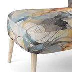 Designart „Marble Serenity“ farbenfroher grauer Aquarellwellen-I-Akzentsessel mit gepolsterten abstrakten Formen und moderner Armlehnsessel