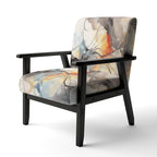 Designart „Marble Serenity“ farbenfroher grauer Aquarellwellen-I-Akzentsessel mit gepolsterten abstrakten Formen und moderner Armlehnsessel