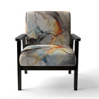 Designart „Marble Serenity“ farbenfroher grauer Aquarellwellen-I-Akzentsessel mit gepolsterten abstrakten Formen und moderner Armlehnsessel
