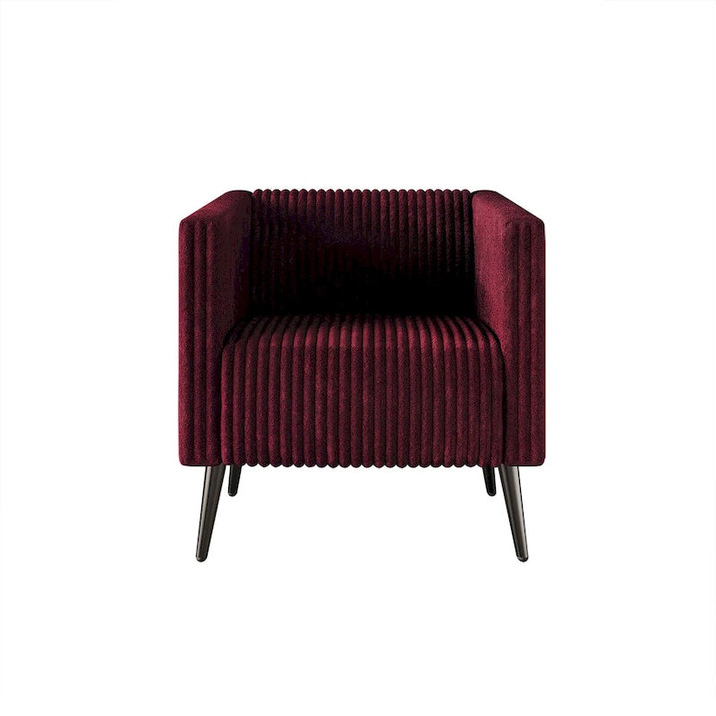 Sillón tapizado de pana moderno y glamuroso CraftPorch