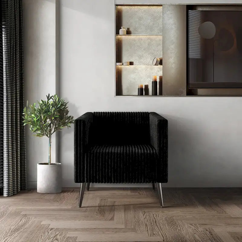 CraftPorch Corduroy Modern and Glamorous Velvet Upholstered Arm Chair