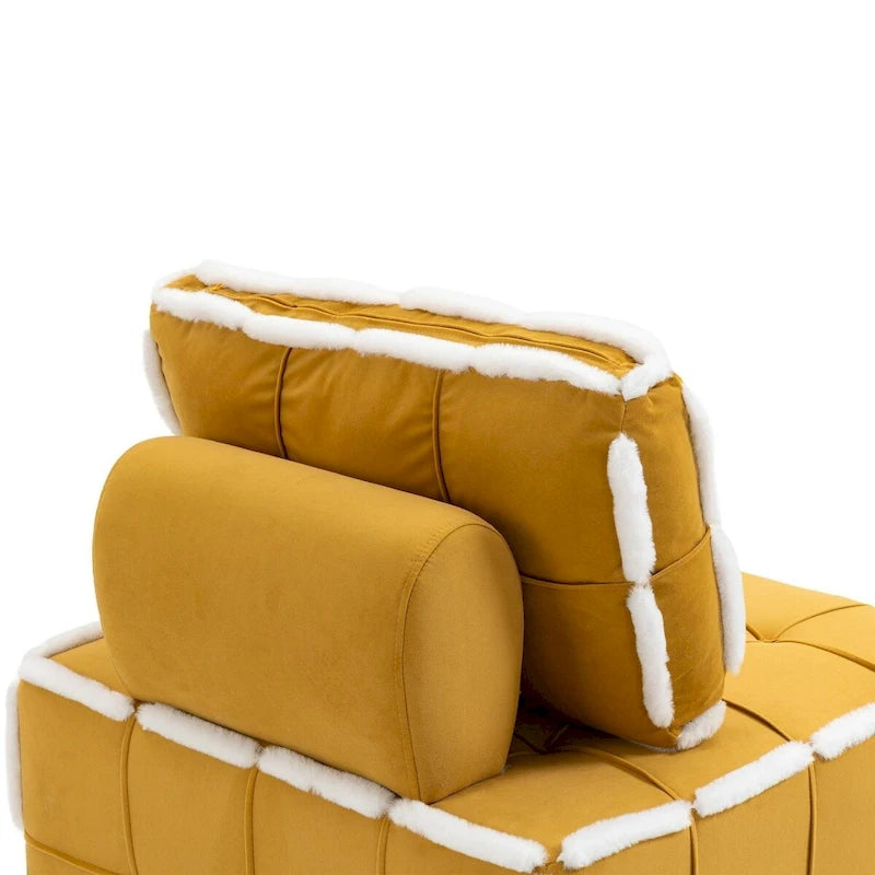 Upholstered Deep Seat Armless Chair Accent Single Lazy Sofa Lounge