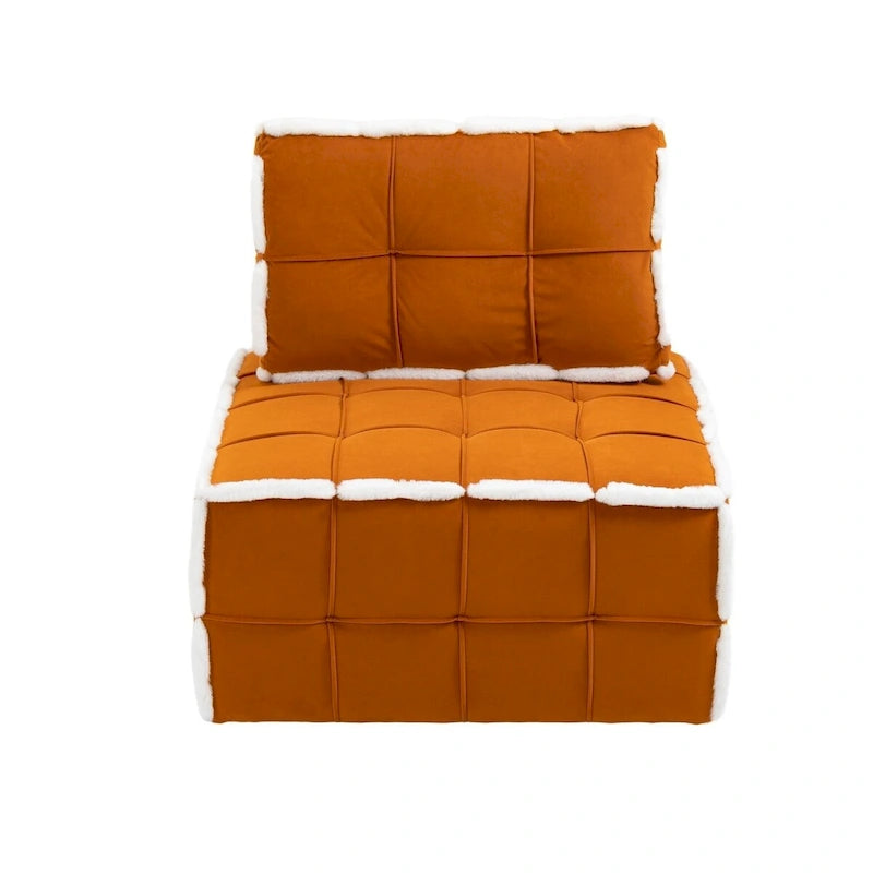 Upholstered Deep Seat Armless Chair Accent Single Lazy Sofa Lounge